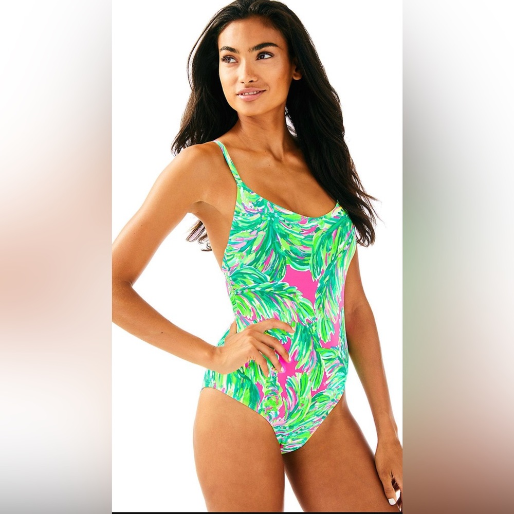 Lilly Pulitzer EUC Worn 1x Azalea Shady Lady One Piece Swimsuit See Description